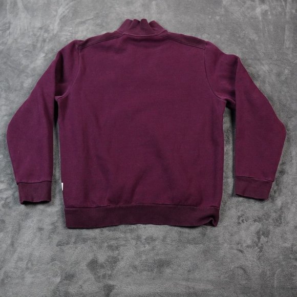 Frye Co Sweater Mens Large Burgundy 1/4 Zip‎ Pullover Warm Outdoors Comfort - Picture 3 of 8